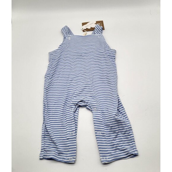 Angel Dear Other - ANGEL DEAR Baby 3-6M Blue White Striped Overalls Romper Viscose Bamboo NWT